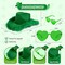 4E’s Novelty Green Cowboy Hat with Feathers & Heart-Shaped Sunglasses - Perfect Cowboy Outfit Accessory, Cowboy Hat for Party Costume Dress Up